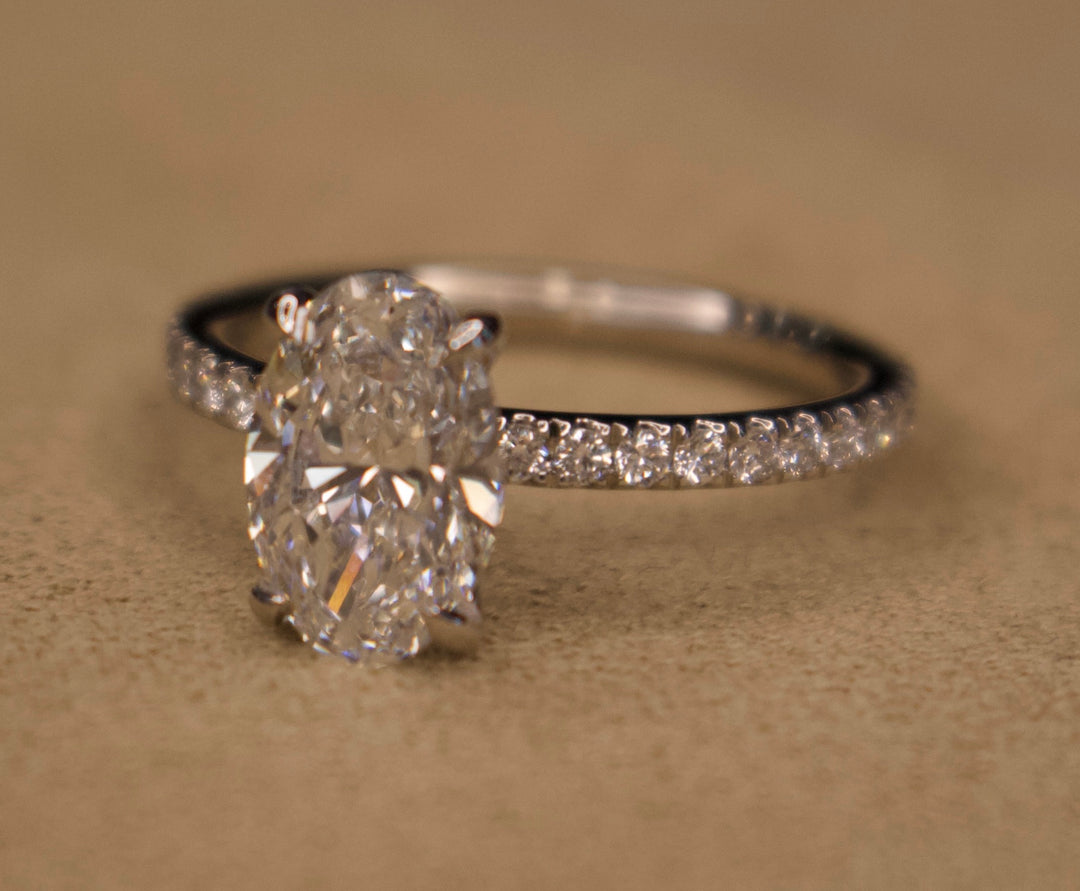 Oval Pavé Diamond Engagement Ring
