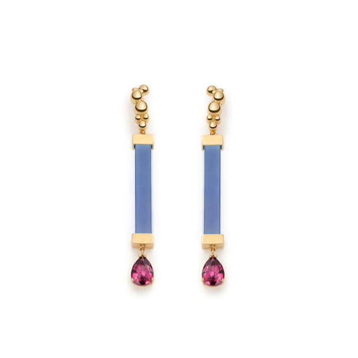 Serafino Joya Blue Agate & Rhodolite Earrings