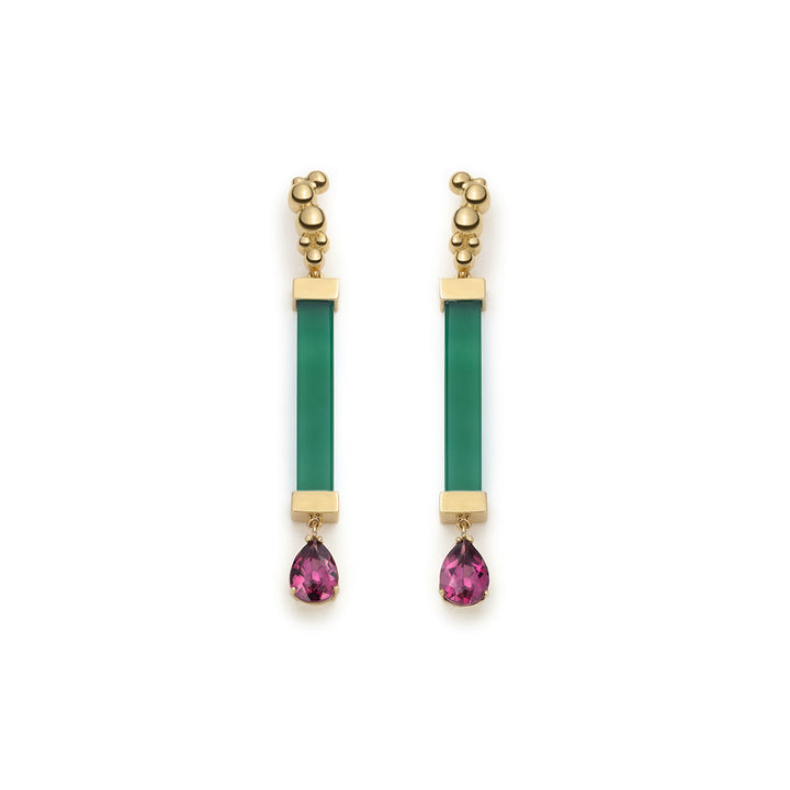 Serafino Joya Green Agate & Rhodolite Earrings