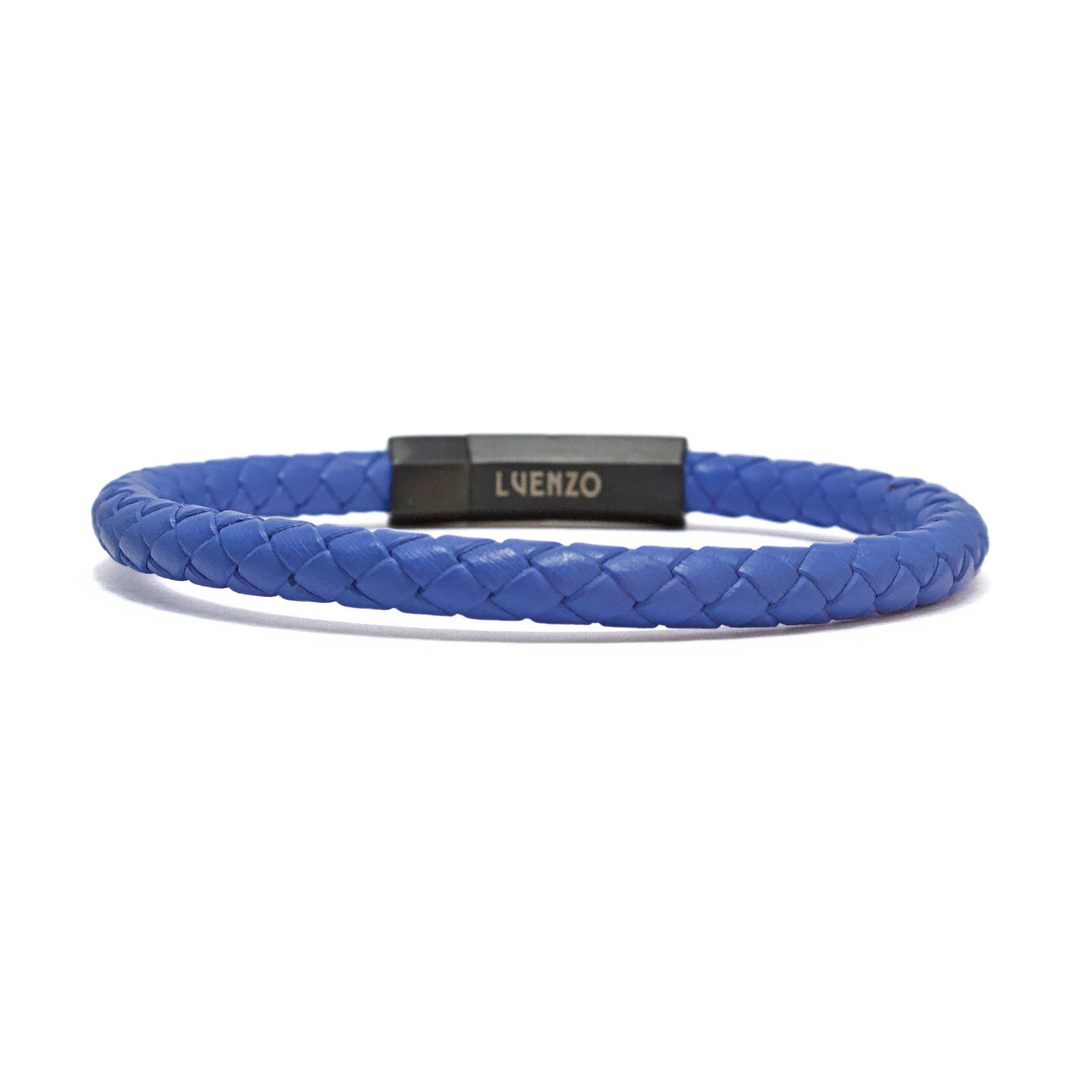 Luenzo Bleu de France Genuine Leather Bracelet