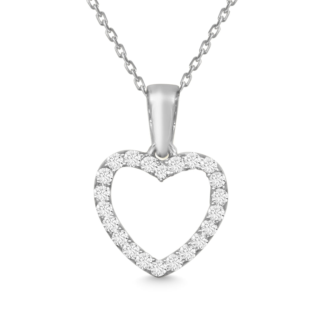 Heart Necklace with Cubic Zirconia Crystals