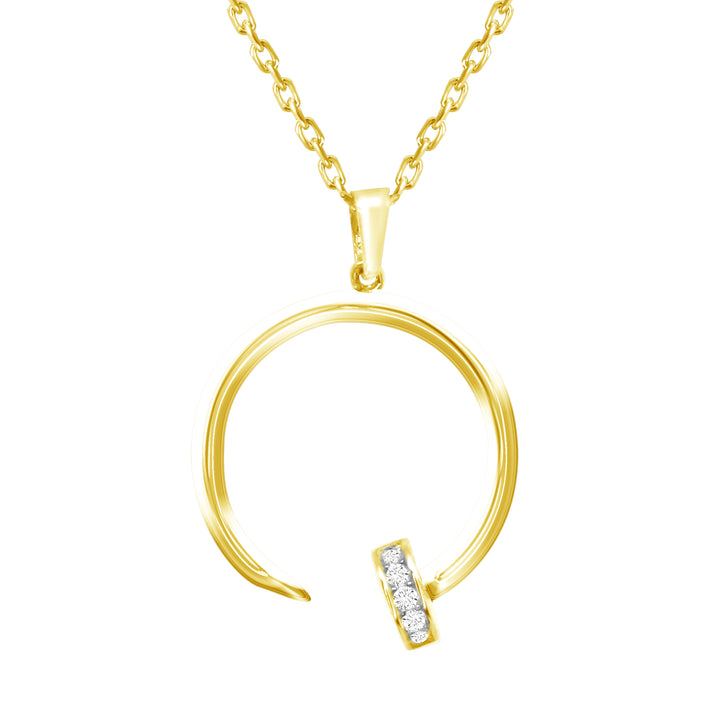 Nail Necklace with Cubic Zirconia Crystals