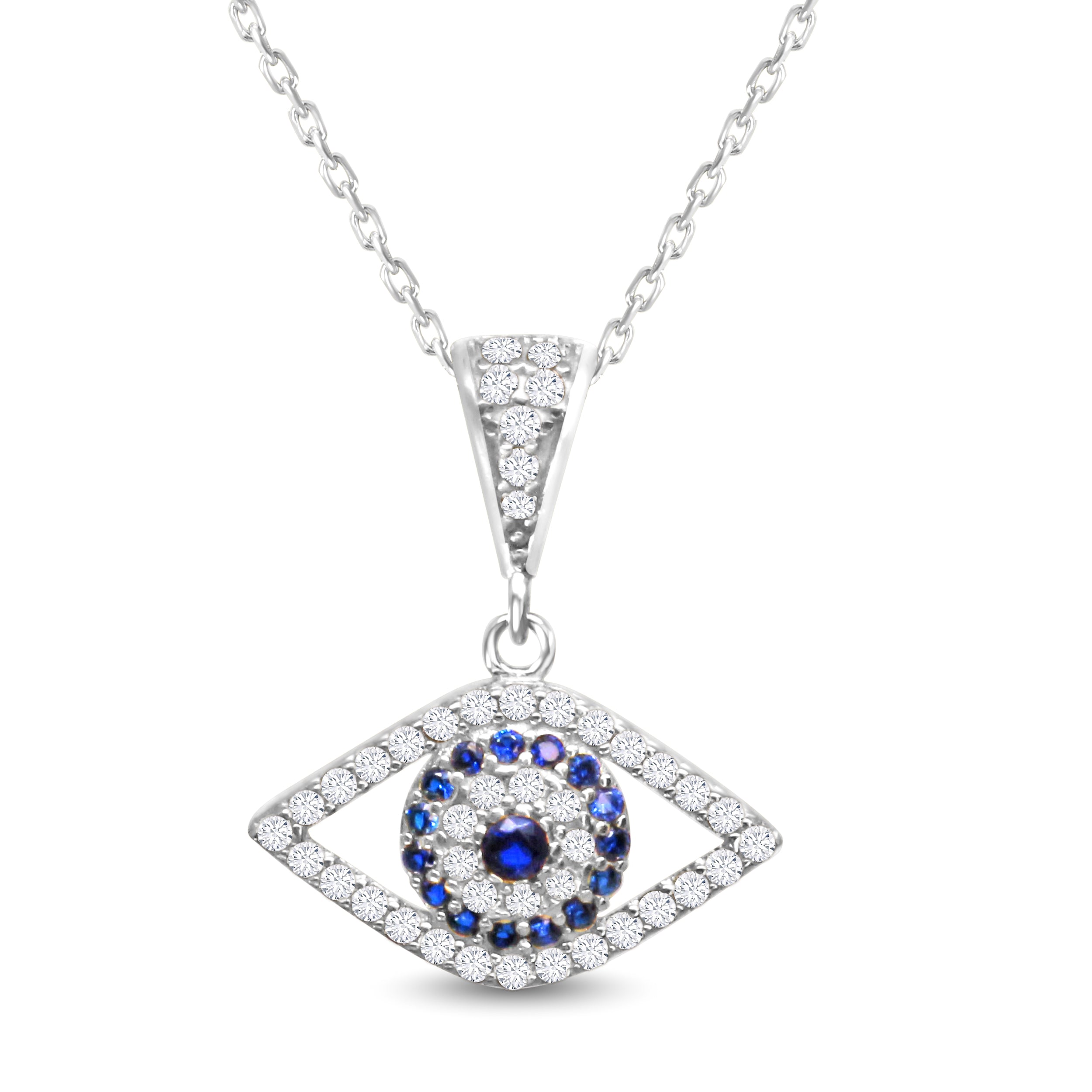 Evil Eye Necklace With Cubic Zirconia Crystals - Bijouterie La Voûte