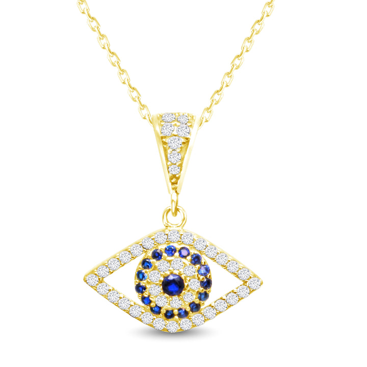 Evil Eye Necklace With Cubic Zirconia Crystals